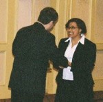 Venus receives her trophy at NCFL Nationals, 2003.