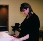 Carol Hardtke busy making copies!
